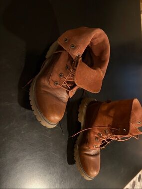 Timberland Rust Brown Lace-Up Suede & Leather Boots